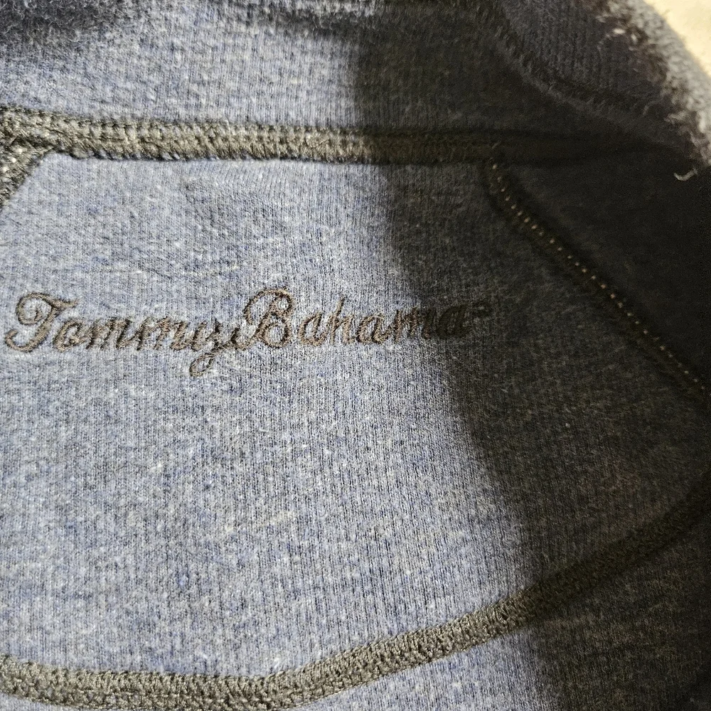 TOMMY‎ BAHAMA Reversible 1/2 Zip Pullover XL Gray Blue Flipview Flip Coast Logo